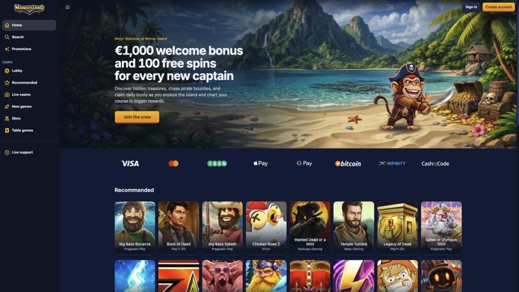 review over de goksite zonder cruks van winner island